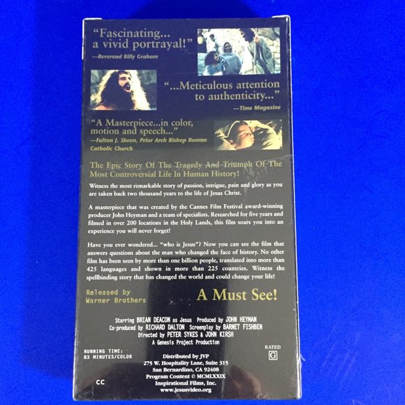 Jesus VHS Movie Staring Brian Deacon 1988 New Factory Sealed Christian Religious - Picture 3 of 6